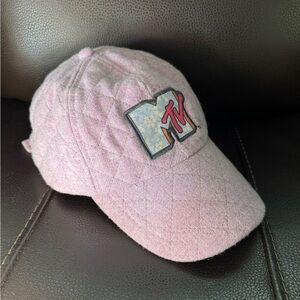 MTV Quilted Wool Blend Adjustable Lavender purple Womens Baseball Dad Hat Retro